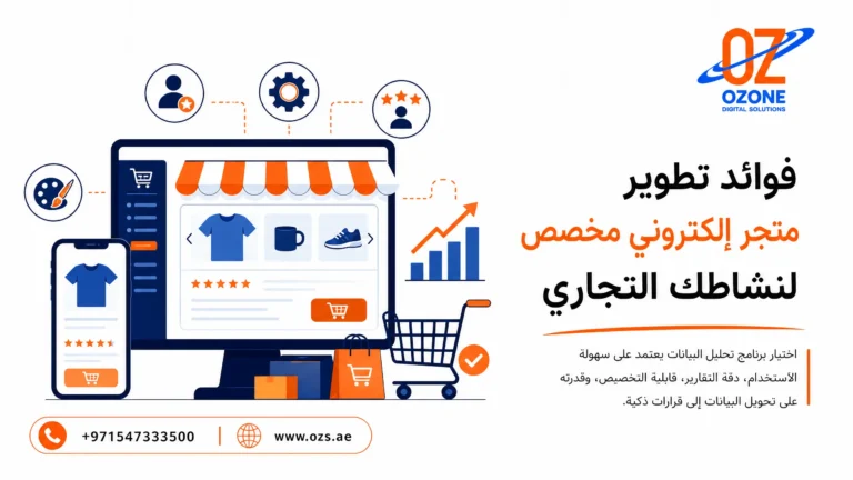 فوائد تطوير متجر إلكتروني مخصص لنشاطك التجاري